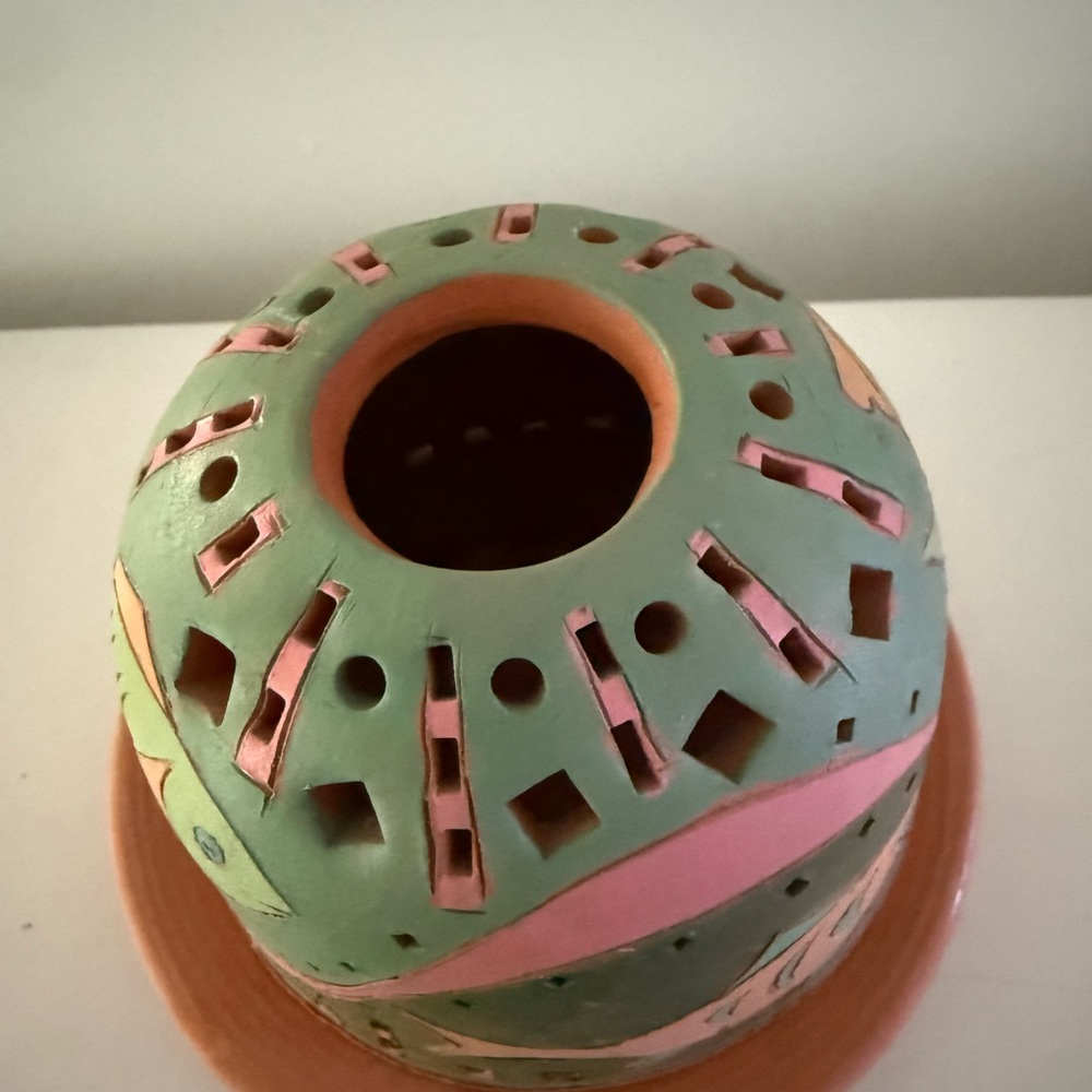 Fairy Lamp Terracotta With Decorative Fish Design. - Picture 8 of 9